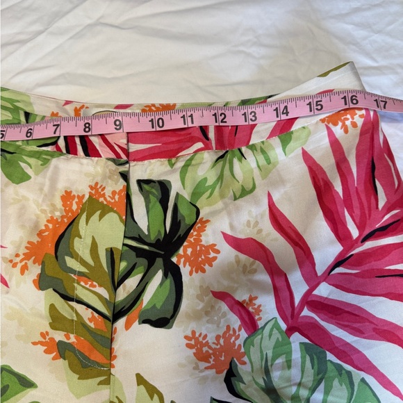 Talbots Petites Pure Silk Tropical Print Pants Women’s 12P | Wide Leg Resort - Picture 5 of 6